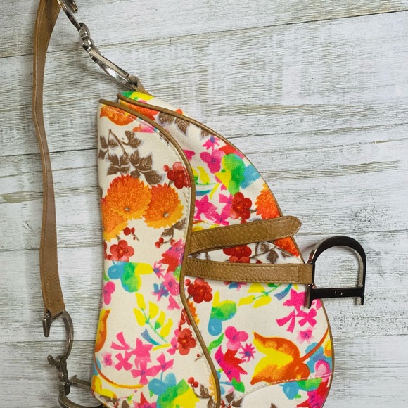 Christian Dior Canvas Floral Saddle Bag - Picture 6 of 6